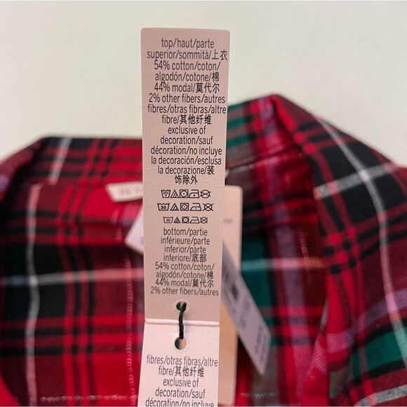 Victoria's Secret Plaid Button Sleepwear Top Women XL Red Short Sleeve NWT - Picture 6 of 7